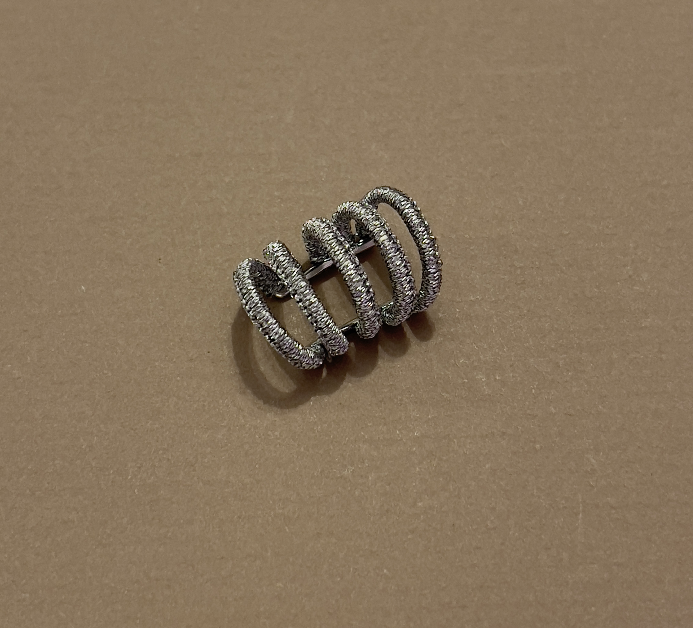 ERCBG108 SLV FIVE ROW STERLING SILVER EAR CUFF HAND WOVEN